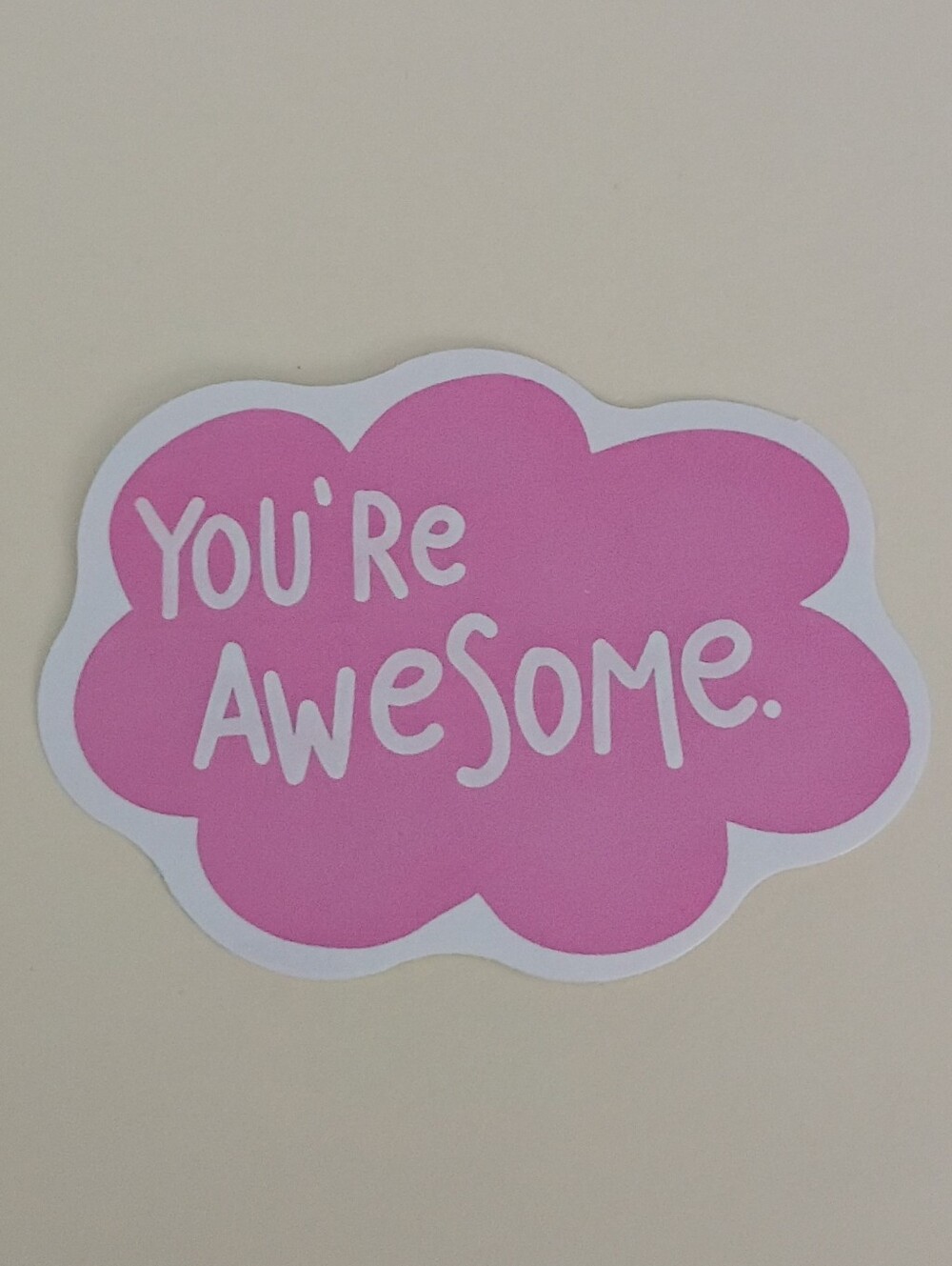 10/$10 Stickers - You're Awesome - Pink Cloud White Text